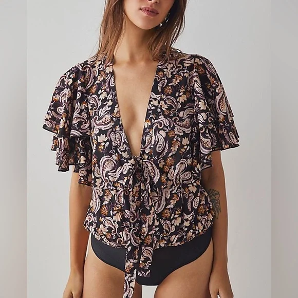 Free People Intimately - Call Me Later Printed Bodysuit - Picture 2 of 6